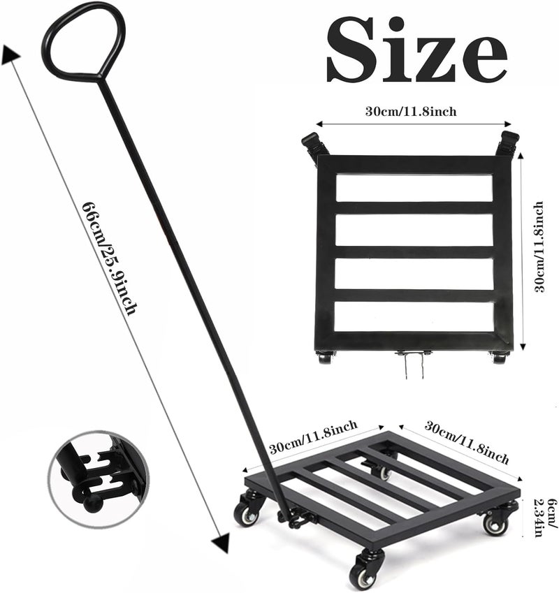 Goooxim Heavy Duty Plant Caddy with Wheels 12Inch - 200lb Weight Capacity - Steel Rolling Plant Stand for Indoor and Outdoor Use - Lockable Wheels - Black - Image 5